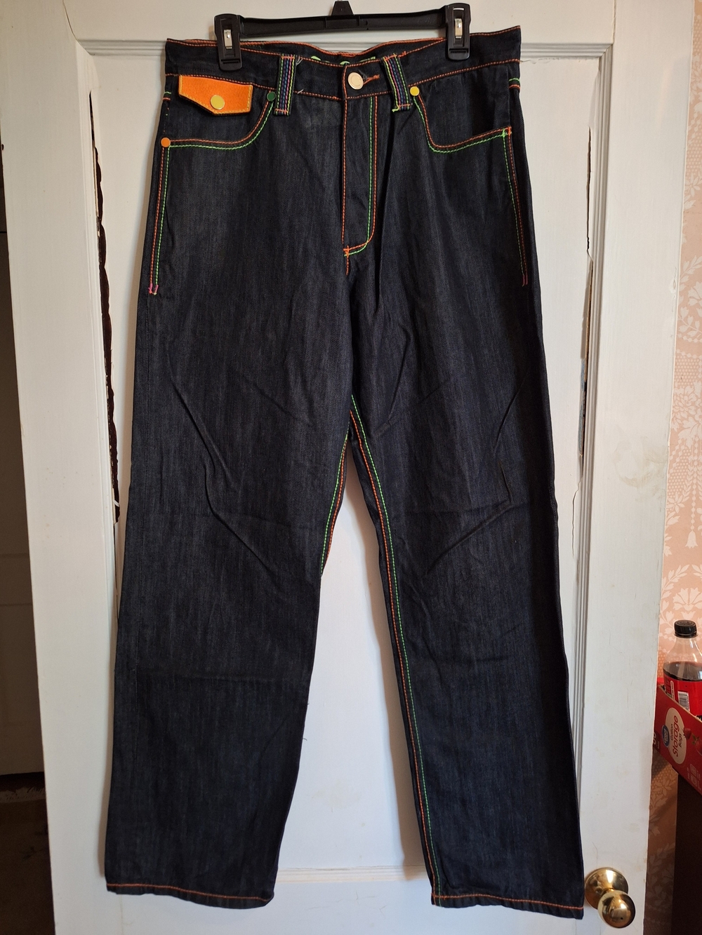 VTG Coogi Mens Jeans Embroidered Pockets Dark Wash  34x34 Y2K Baggy Streetwear